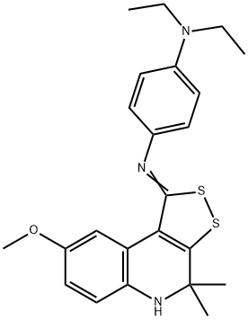 N-[4-(diethylamino)phenyl]-N-(8-methoxy-4,4-dimethyl-4,5-dihydro-1H-[1,2]dithiolo[3,4-c]quinolin-1-ylidene)amine Structure