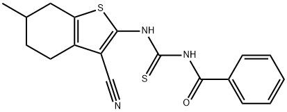 N-benzoyl-N'-(3-cyano-6-methyl-4,5,6,7-tetrahydro-1-benzothien-2-yl)thiourea Structure