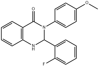 2-(2-fluorophenyl)-3-(4-methoxyphenyl)-2,3-dihydro-4(1H)-quinazolinone 化学構造式