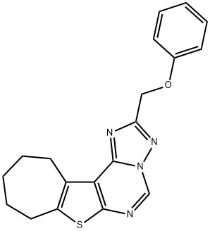 2-(phenoxymethyl)-9,10,11,12-tetrahydro-8H-cyclohepta[4,5]thieno[3,2-e][1,2,4]triazolo[1,5-c]pyrimidine 结构式
