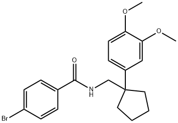 4-bromo-N-{[1-(3,4-dimethoxyphenyl)cyclopentyl]methyl}benzamide Structure