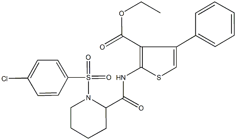 375807-91-3 ethyl 2-[({1-[(4-chlorophenyl)sulfonyl]-2-piperidinyl}carbonyl)amino]-4-phenyl-3-thiophenecarboxylate