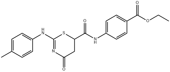 ethyl 4-({[4-oxo-2-(4-toluidino)-5,6-dihydro-4H-1,3-thiazin-6-yl]carbonyl}amino)benzoate Struktur