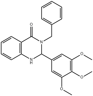 3-benzyl-2-(3,4,5-trimethoxyphenyl)-2,3-dihydroquinazolin-4(1H)-one 结构式