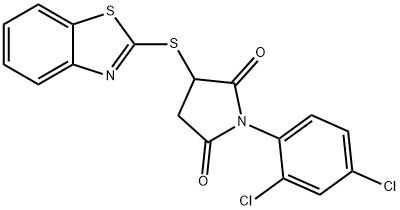 3-(1,3-benzothiazol-2-ylsulfanyl)-1-(2,4-dichlorophenyl)-2,5-pyrrolidinedione 结构式