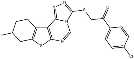 1-(4-chlorophenyl)-2-[(9-methyl-8,9,10,11-tetrahydro[1]benzothieno[3,2-e][1,2,4]triazolo[4,3-c]pyrimidin-3-yl)sulfanyl]ethanone|