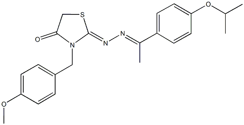 3-(4-methoxybenzyl)-1,3-thiazolidine-2,4-dione 2-{[1-(4-isopropoxyphenyl)ethylidene]hydrazone} Structure