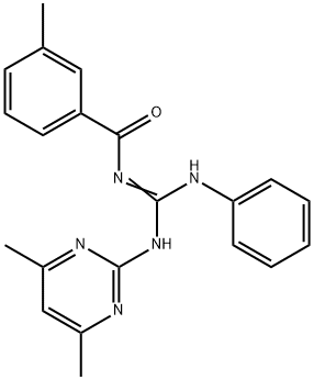 N-(4,6-dimethyl-2-pyrimidinyl)-N''-(3-methylbenzoyl)-N'-phenylguanidine Struktur