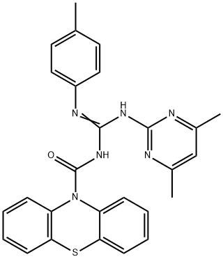 N-(4,6-dimethyl-2-pyrimidinyl)-N'-(4-methylphenyl)-N''-(10H-phenothiazin-10-ylcarbonyl)guanidine Structure