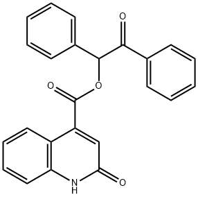 2-oxo-1,2-diphenylethyl 2-hydroxy-4-quinolinecarboxylate 化学構造式