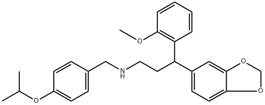 N-[3-(1,3-benzodioxol-5-yl)-3-(2-methoxyphenyl)propyl]-N-(4-isopropoxybenzyl)amine Structure