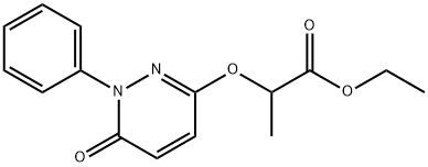 ethyl 2-[(6-oxo-1-phenyl-1,6-dihydro-3-pyridazinyl)oxy]propanoate 化学構造式