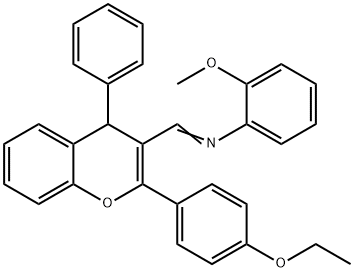 N-{[2-(4-ethoxyphenyl)-4-phenyl-4H-chromen-3-yl]methylene}-N-(2-methoxyphenyl)amine 结构式