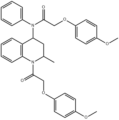 2-(4-methoxyphenoxy)-N-{1-[(4-methoxyphenoxy)acetyl]-2-methyl-1,2,3,4-tetrahydroquinolin-4-yl}-N-phenylacetamide 结构式