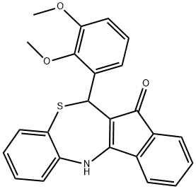 6-(2,3-dimethoxyphenyl)-6,12-dihydro-7H-indeno[2,1-c][1,5]benzothiazepin-7-one 结构式