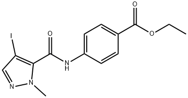 ethyl 4-{[(4-iodo-1-methyl-1H-pyrazol-5-yl)carbonyl]amino}benzoate 结构式