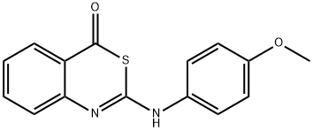 2-(4-methoxyanilino)-4H-3,1-benzothiazin-4-one Struktur