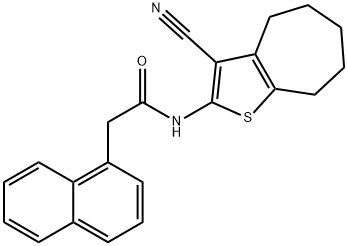 N-(3-cyano-5,6,7,8-tetrahydro-4H-cyclohepta[b]thien-2-yl)-2-(1-naphthyl)acetamide 化学構造式