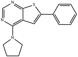 6-phenyl-4-(1-pyrrolidinyl)thieno[2,3-d]pyrimidine Struktur
