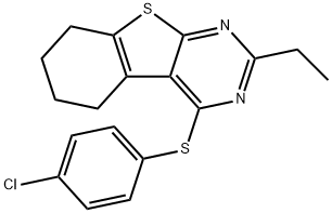 378197-01-4 4-chlorophenyl 2-ethyl-5,6,7,8-tetrahydro[1]benzothieno[2,3-d]pyrimidin-4-yl sulfide