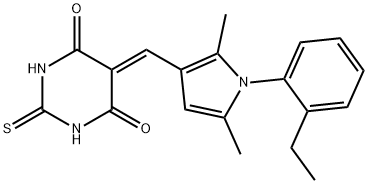 5-{[1-(2-ethylphenyl)-2,5-dimethyl-1H-pyrrol-3-yl]methylene}-2-thioxodihydro-4,6(1H,5H)-pyrimidinedione Structure