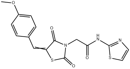 2-[5-(4-methoxybenzylidene)-2,4-dioxo-1,3-thiazolidin-3-yl]-N-(1,3-thiazol-2-yl)acetamide,378224-66-9,结构式