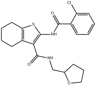 378758-50-0 2-[(2-chlorobenzoyl)amino]-N-(tetrahydrofuran-2-ylmethyl)-4,5,6,7-tetrahydro-1-benzothiophene-3-carboxamide