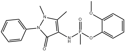 2-methoxyphenyl N-(1,5-dimethyl-3-oxo-2-phenyl-2,3-dihydro-1H-pyrazol-4-yl)-P-methylphosphonamidoate 化学構造式
