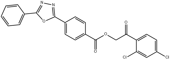 2-(2,4-dichlorophenyl)-2-oxoethyl 4-(5-phenyl-1,3,4-oxadiazol-2-yl)benzoate Struktur
