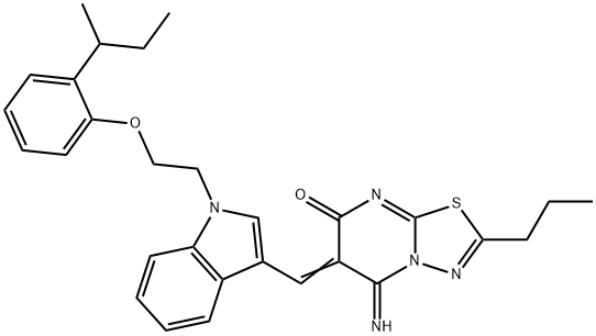 378764-39-7 6-({1-[2-(2-sec-butylphenoxy)ethyl]-1H-indol-3-yl}methylene)-5-imino-2-propyl-5,6-dihydro-7H-[1,3,4]thiadiazolo[3,2-a]pyrimidin-7-one