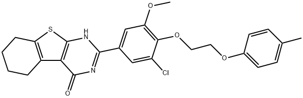 2-{3-chloro-5-methoxy-4-[2-(4-methylphenoxy)ethoxy]phenyl}-5,6,7,8-tetrahydro[1]benzothieno[2,3-d]pyrimidin-4(3H)-one Structure