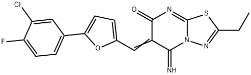 378770-16-2 6-{[5-(3-chloro-4-fluorophenyl)-2-furyl]methylene}-2-ethyl-5-imino-5,6-dihydro-7H-[1,3,4]thiadiazolo[3,2-a]pyrimidin-7-one