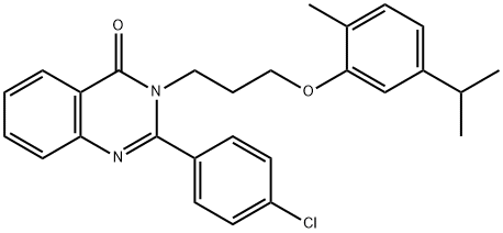 2-(4-chlorophenyl)-3-[3-(5-isopropyl-2-methylphenoxy)propyl]-4(3H)-quinazolinone 化学構造式