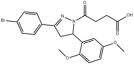 4-[3-(4-bromophenyl)-5-(2,5-dimethoxyphenyl)-4,5-dihydro-1H-pyrazol-1-yl]-4-oxobutanoic acid,378773-19-4,结构式