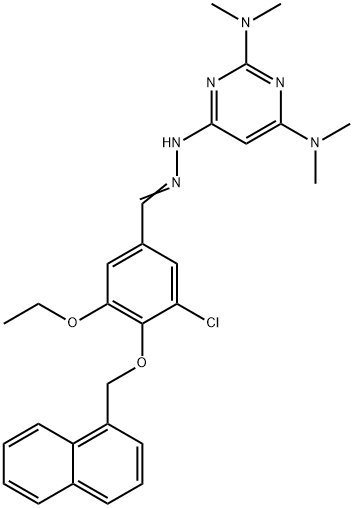 3-chloro-5-ethoxy-4-(1-naphthylmethoxy)benzaldehyde [2,6-bis(dimethylamino)-4-pyrimidinyl]hydrazone 结构式