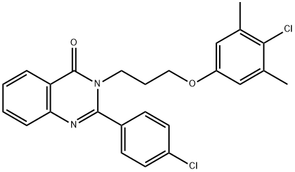 3-[3-(4-chloro-3,5-dimethylphenoxy)propyl]-2-(4-chlorophenyl)-4(3H)-quinazolinone 化学構造式