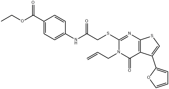 ethyl 4-[({[3-allyl-5-(2-furyl)-4-oxo-3,4-dihydrothieno[2,3-d]pyrimidin-2-yl]sulfanyl}acetyl)amino]benzoate,379236-94-9,结构式