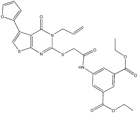 379237-33-9 diethyl 5-[({[3-allyl-5-(2-furyl)-4-oxo-3,4-dihydrothieno[2,3-d]pyrimidin-2-yl]sulfanyl}acetyl)amino]isophthalate