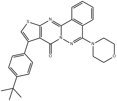 9-(4-tert-butylphenyl)-5-(4-morpholinyl)-8H-thieno[2',3':4,5]pyrimido[2,1-a]phthalazin-8-one 结构式
