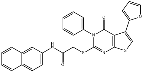 2-{[5-(2-furyl)-4-oxo-3-phenyl-3,4-dihydrothieno[2,3-d]pyrimidin-2-yl]sulfanyl}-N-(2-naphthyl)acetamide|