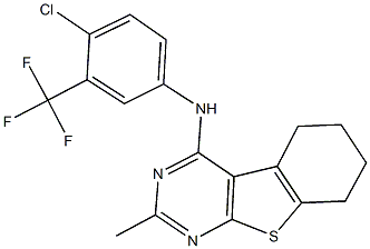 N-[4-chloro-3-(trifluoromethyl)phenyl]-2-methyl-5,6,7,8-tetrahydro[1]benzothieno[2,3-d]pyrimidin-4-amine,379242-23-6,结构式