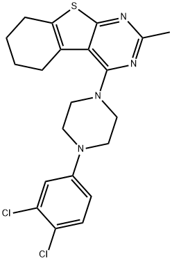 4-[4-(3,4-dichlorophenyl)-1-piperazinyl]-2-methyl-5,6,7,8-tetrahydro[1]benzothieno[2,3-d]pyrimidine Struktur