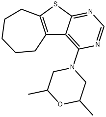 4-(2,6-dimethylmorpholin-4-yl)-6,7,8,9-tetrahydro-5H-cyclohepta[4,5]thieno[2,3-d]pyrimidine 结构式