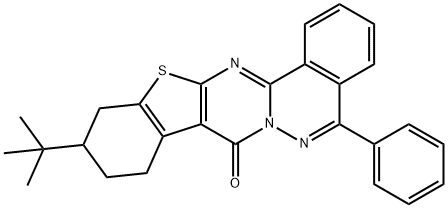 11-tert-butyl-5-phenyl-9,10,11,12-tetrahydro-8H-[1]benzothieno[2',3':4,5]pyrimido[2,1-a]phthalazin-8-one Structure