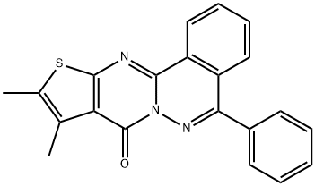 9,10-dimethyl-5-phenyl-8H-thieno[2',3':4,5]pyrimido[2,1-a]phthalazin-8-one 结构式
