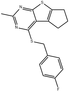 4-[(4-fluorobenzyl)sulfanyl]-2-methyl-6,7-dihydro-5H-cyclopenta[4,5]thieno[2,3-d]pyrimidine|