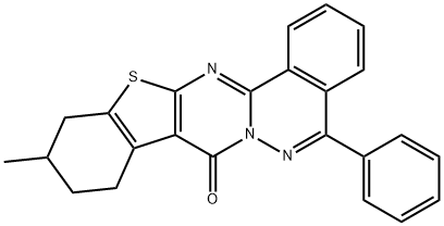 11-methyl-5-phenyl-9,10,11,12-tetrahydro-8H-[1]benzothieno[2',3':4,5]pyrimido[2,1-a]phthalazin-8-one Structure