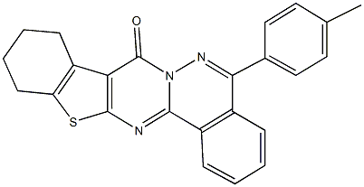 5-(4-methylphenyl)-9,10,11,12-tetrahydro-8H-[1]benzothieno[2',3':4,5]pyrimido[2,1-a]phthalazin-8-one Structure