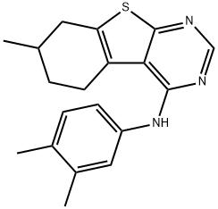 N-(3,4-dimethylphenyl)-7-methyl-5,6,7,8-tetrahydro[1]benzothieno[2,3-d]pyrimidin-4-amine,379244-55-0,结构式