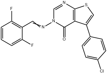 5-(4-chlorophenyl)-3-[(2,6-difluorobenzylidene)amino]thieno[2,3-d]pyrimidin-4(3H)-one Structure